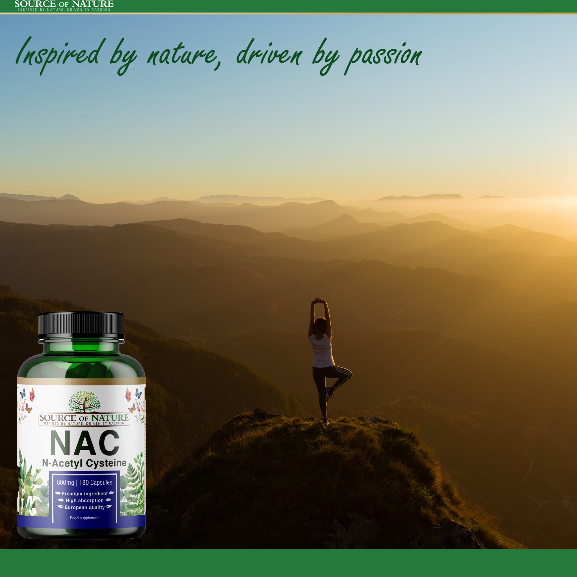 NAC (N-Acetyl Cysteine) 800mg | 180 Capsules | 2-Month Supply - Source of Nature